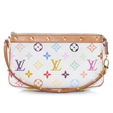 louis vuitton multicolor pochette accessories white